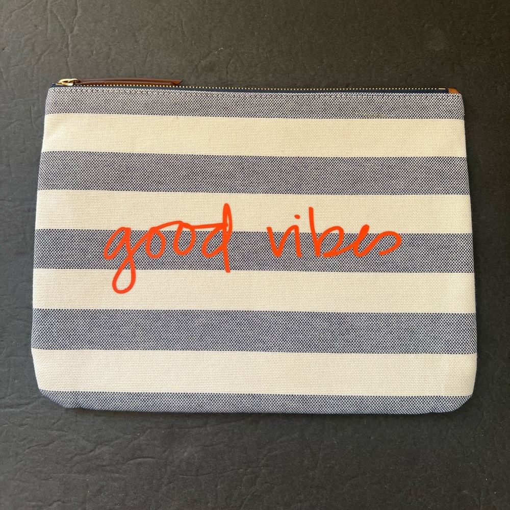 Stella & Dot Good Vibes Striped Clutch